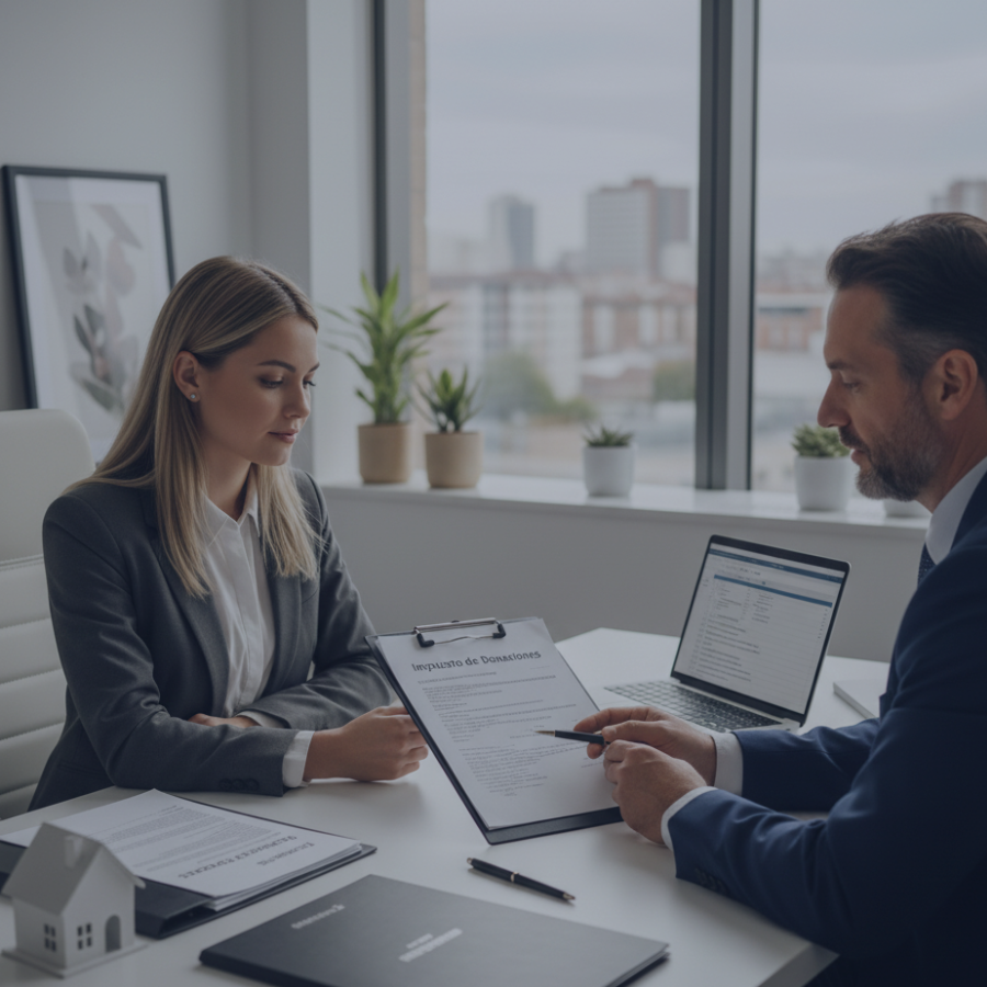 impuesto-donaciones asesor fiscal explicando los pagos del impuesto de donaciones.