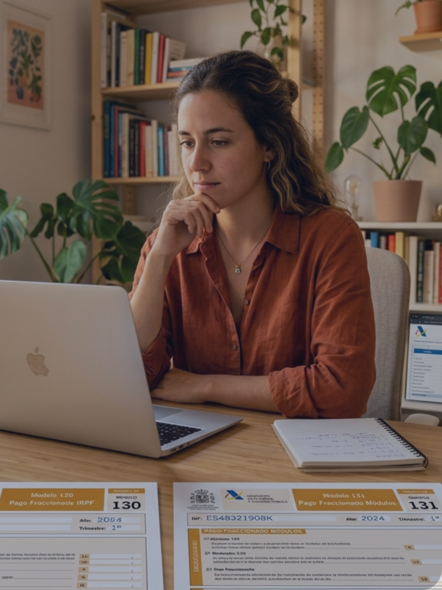 Autónomo comparando los modelos 130 y 131 de la Agencia Tributaria para saber cuál le corresponde presentar cada trimestre