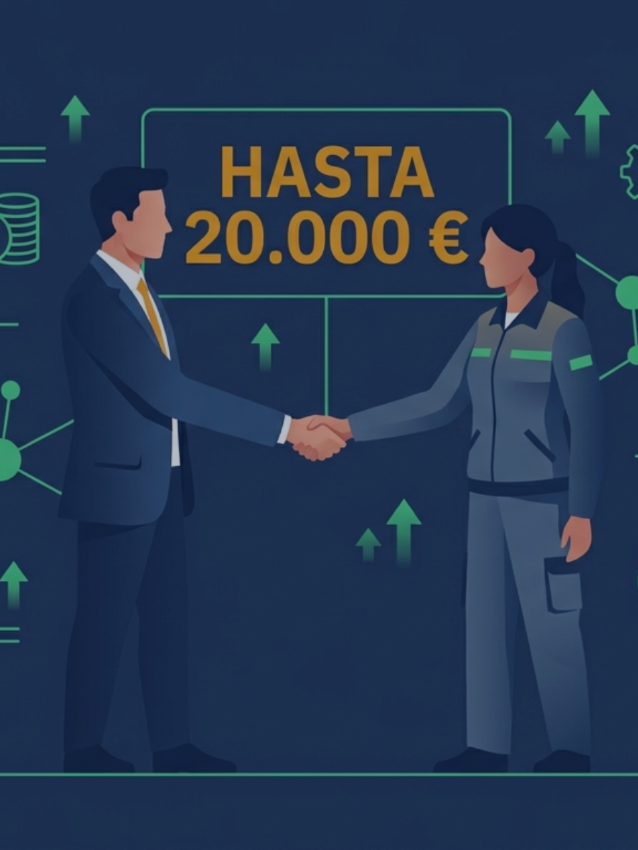 Autónomo andaluz firmando un contrato indefinido con su primer empleado gracias al Programa Emplea-T 2026 de la Junta de Andalucía