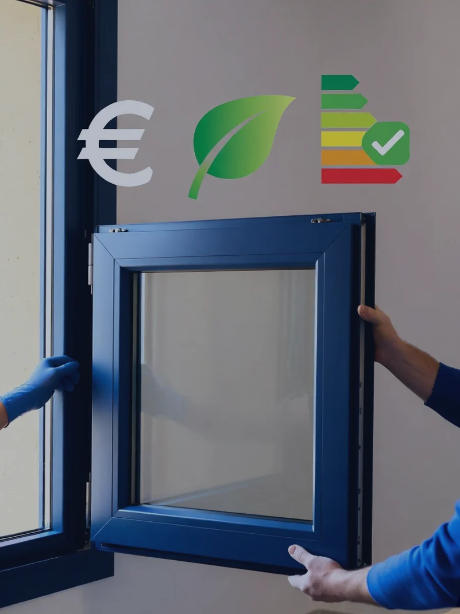 Propietario de vivienda en Andalucía cambiando ventanas antiguas por carpinterías eficientes con doble acristalamiento para acceder a la subvención Next Generation EU 2026